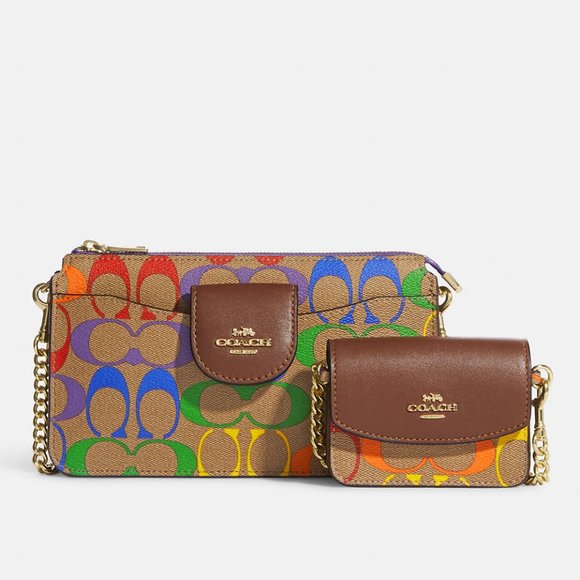 Coach Bags Coach Poppy Crossbody With Card Case In Rainbow